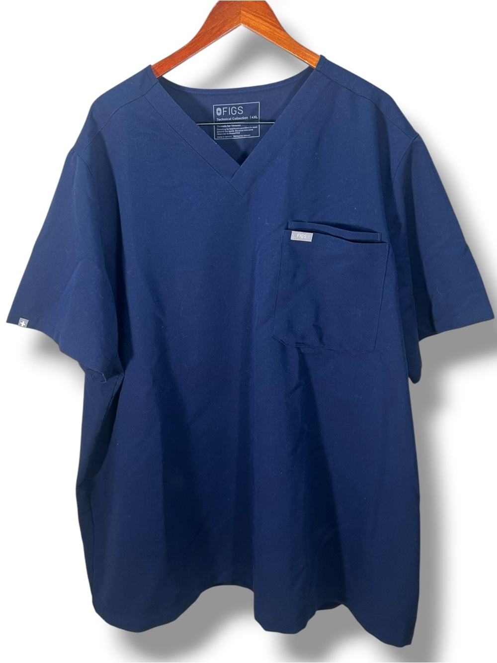 FIGS Men’s Leon Navy V-Neck Scrub Top Size 4X